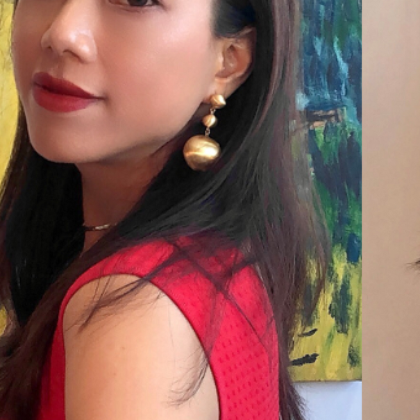 Brushed Gold Ball Drop Earrings