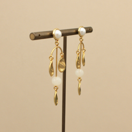 Balance Scale Crystal Drop Earrings