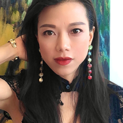 Techni Colour Rainbow Crystal Dangle Earrings