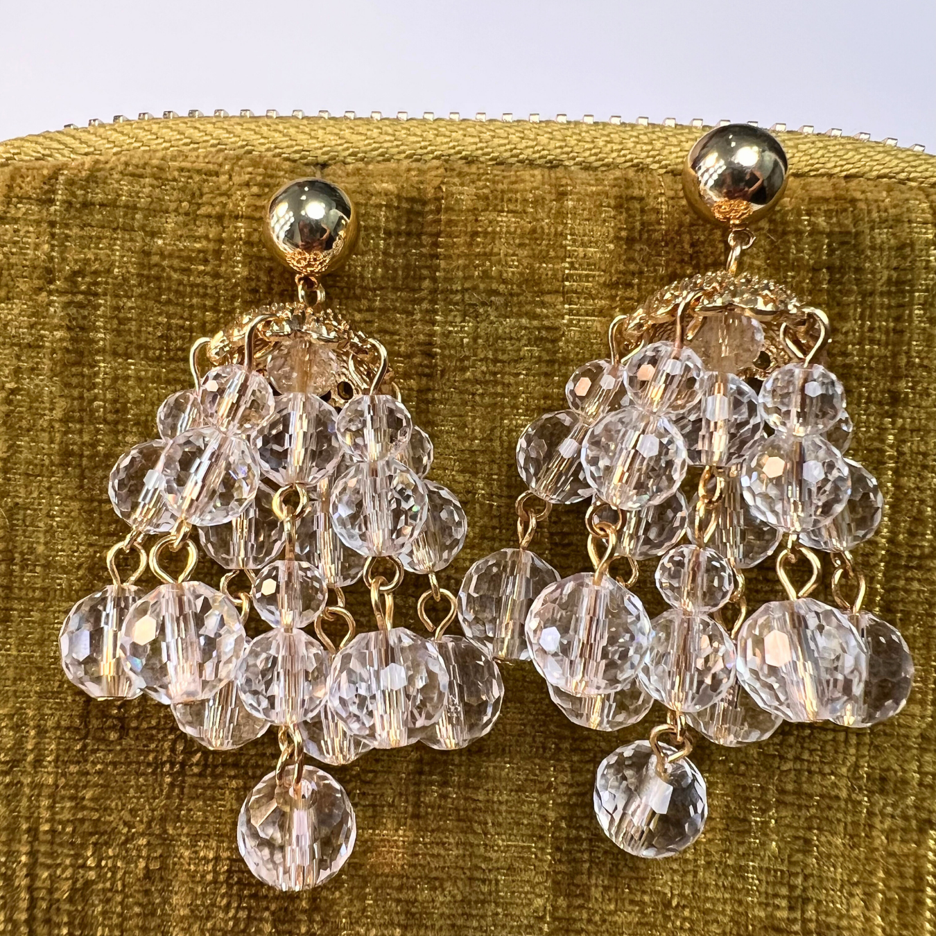 Vintage Crystal Chandelier Drop Earrings