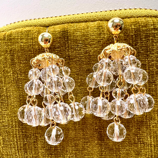 Vintage Crystal Chandelier Drop Earrings