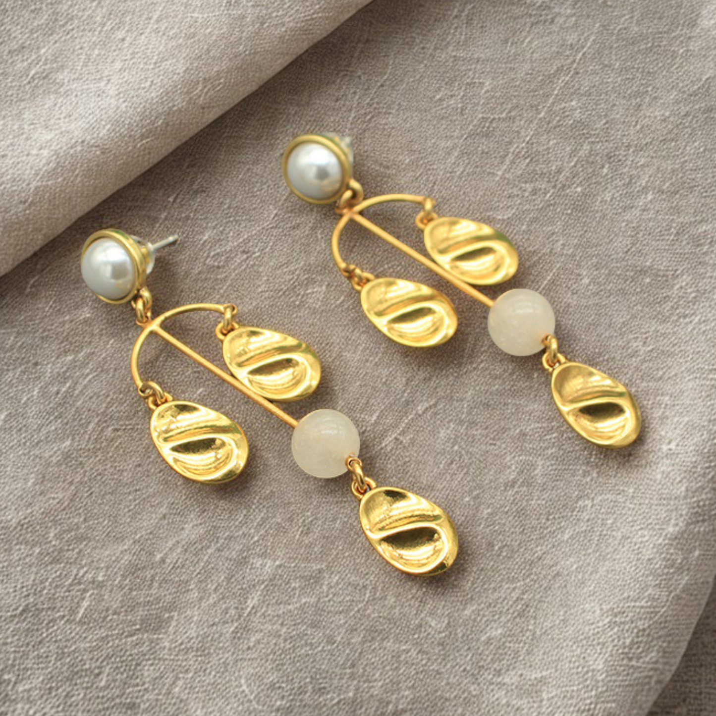 Balance Scale Crystal Drop Earrings