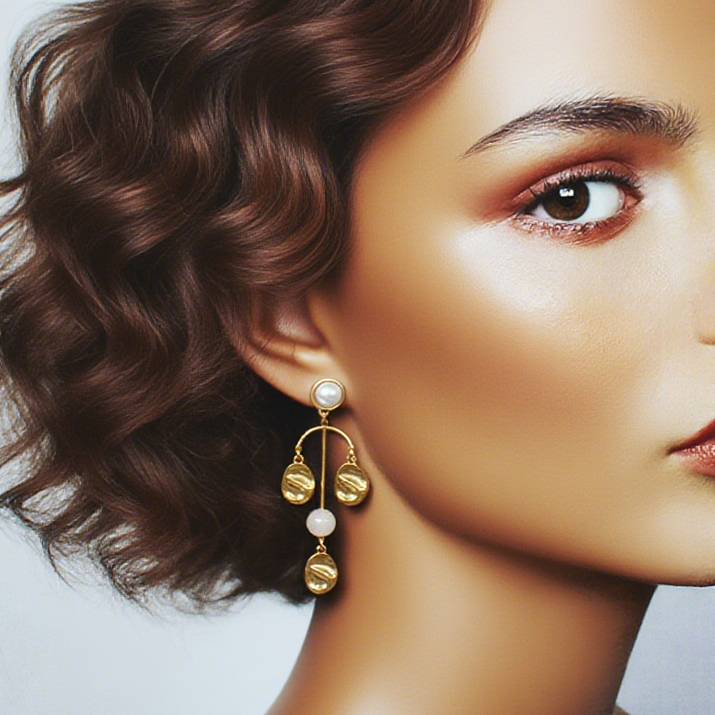 Balance Scale Crystal Drop Earrings