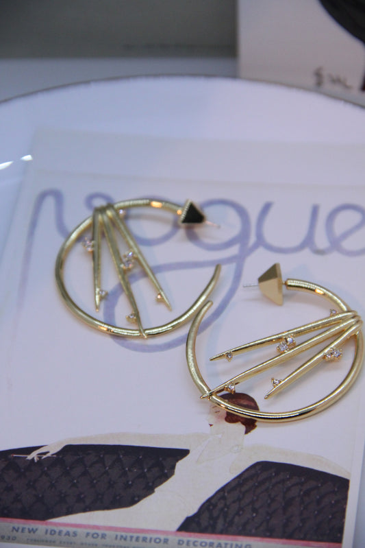 Solar Light Molten Hoop Earrings – 18K Gold Plated with Zircon Crystals