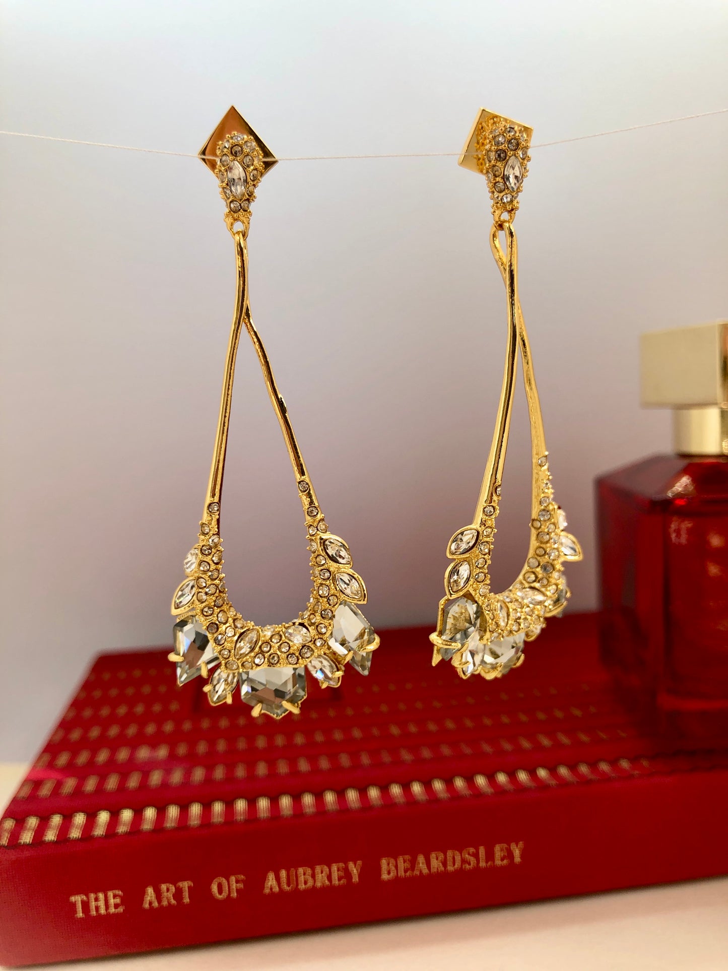 Solar Stone Pavé Crystal Drop Earrings 18K Gold Plated