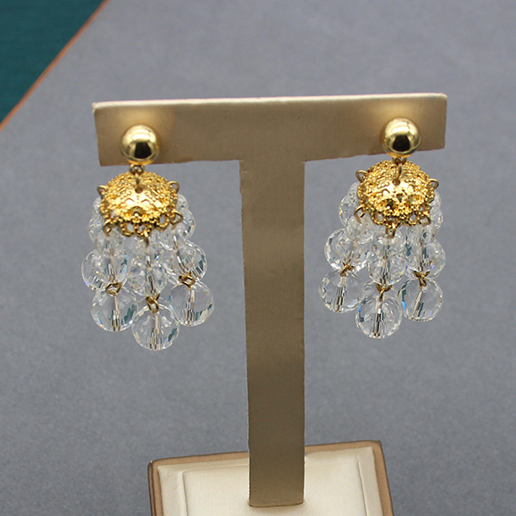 Vintage Crystal Chandelier Drop Earrings